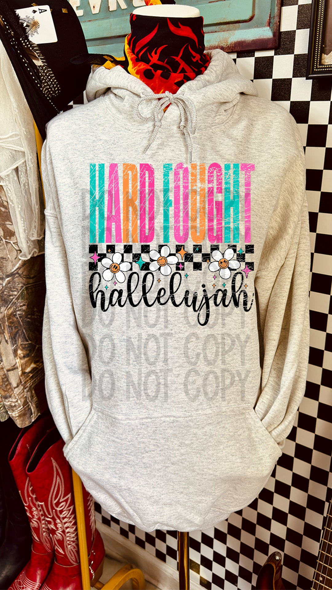 Hard Fought Hallelujah Faith DTF Transfer 11in-SKU101