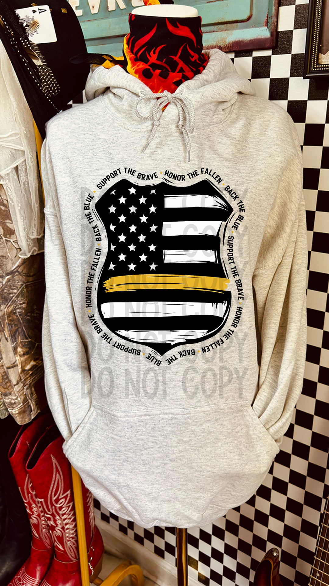 Thin Yellow Line Occupation DTF Transfer 11in-SKU57