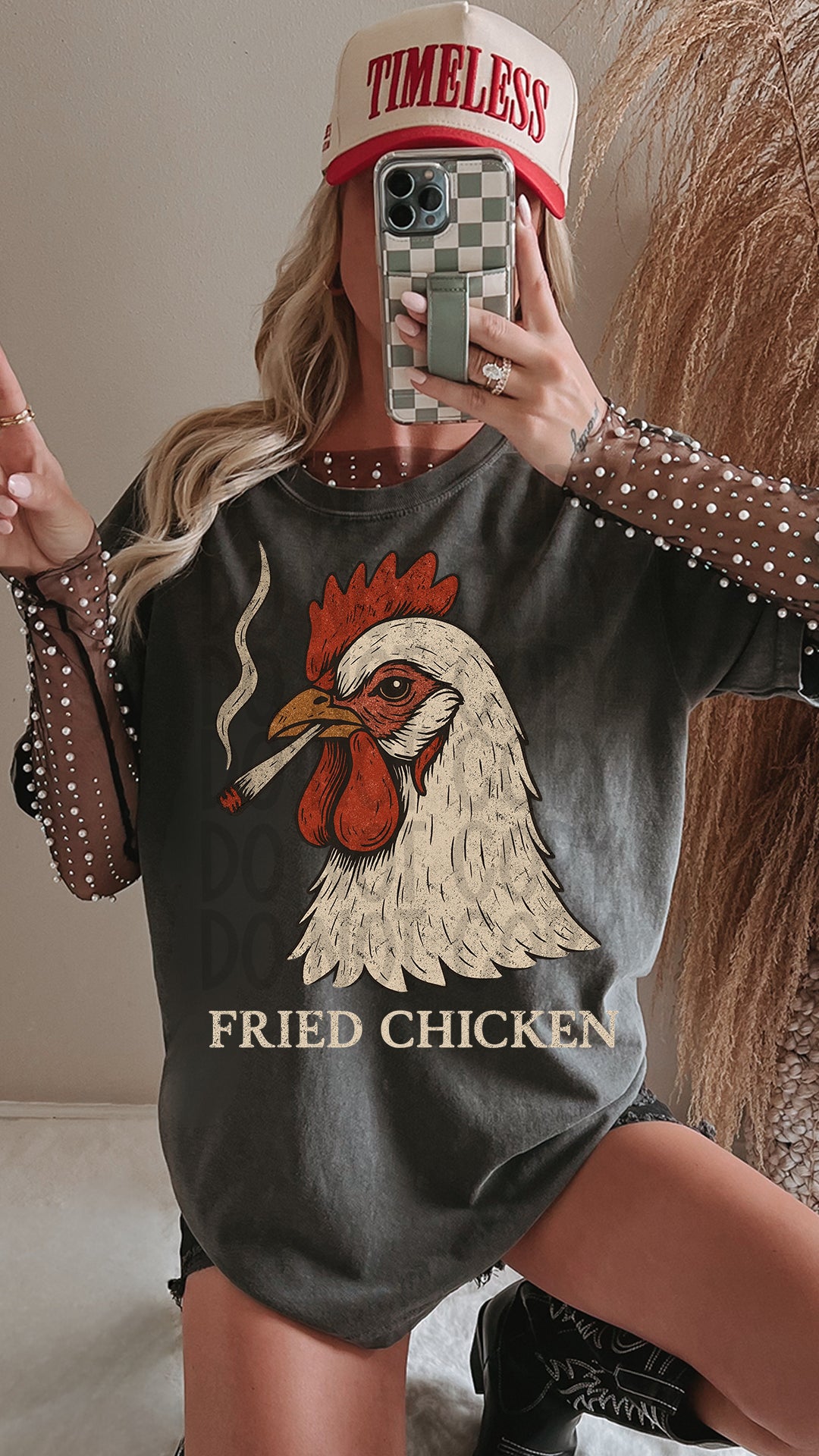 Fried Chicken Western DTF Transfer 11in-SKU77