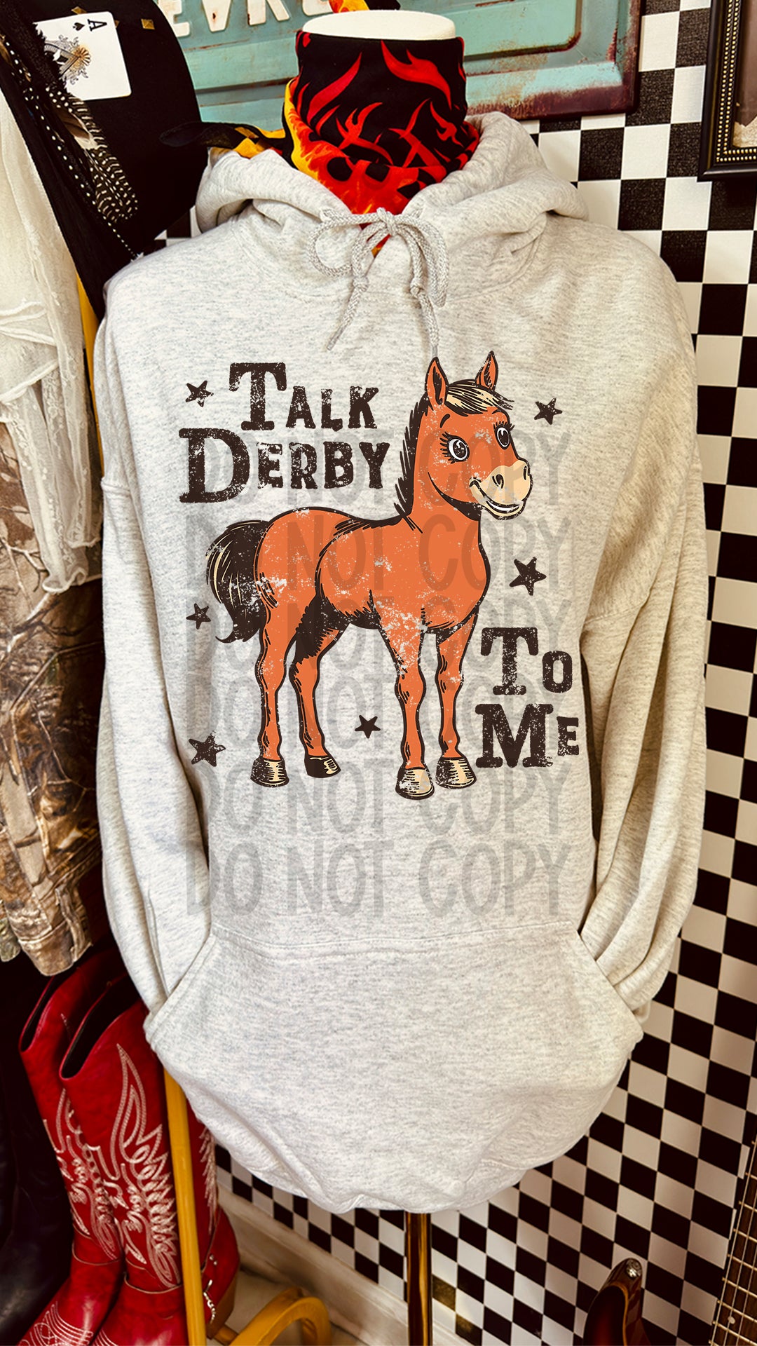 Talk Derby To Me Western DTF Transfer 11in-SKU75