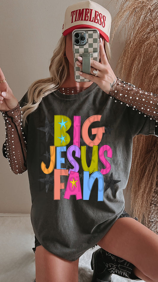 Big Jesus Fan Faith DTF Transfer 11in-SKU30