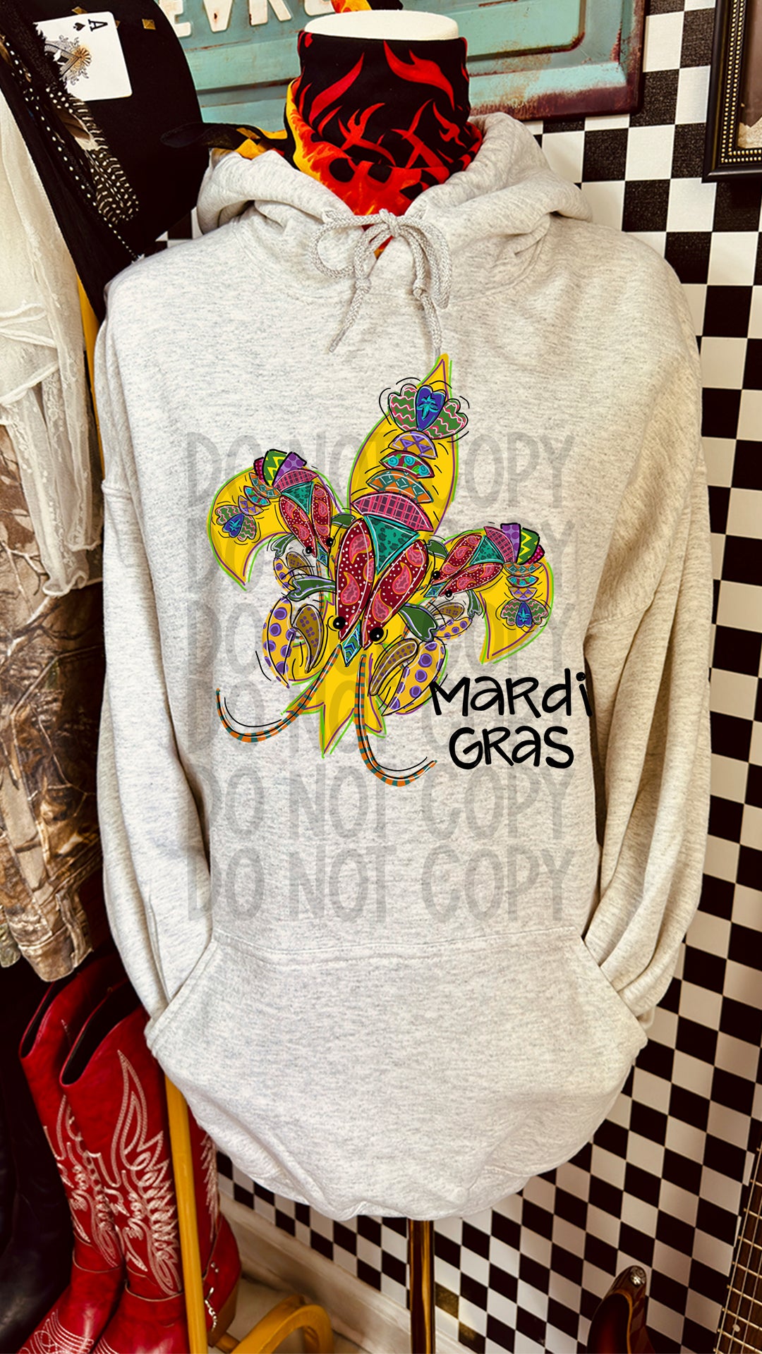Mardi Gras Holiday DTF Transfer 11in-SKU64