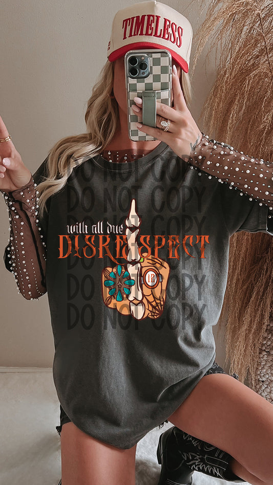 Disrespect Middle Finger Yallternative DTF Transfer 11in-SKU2