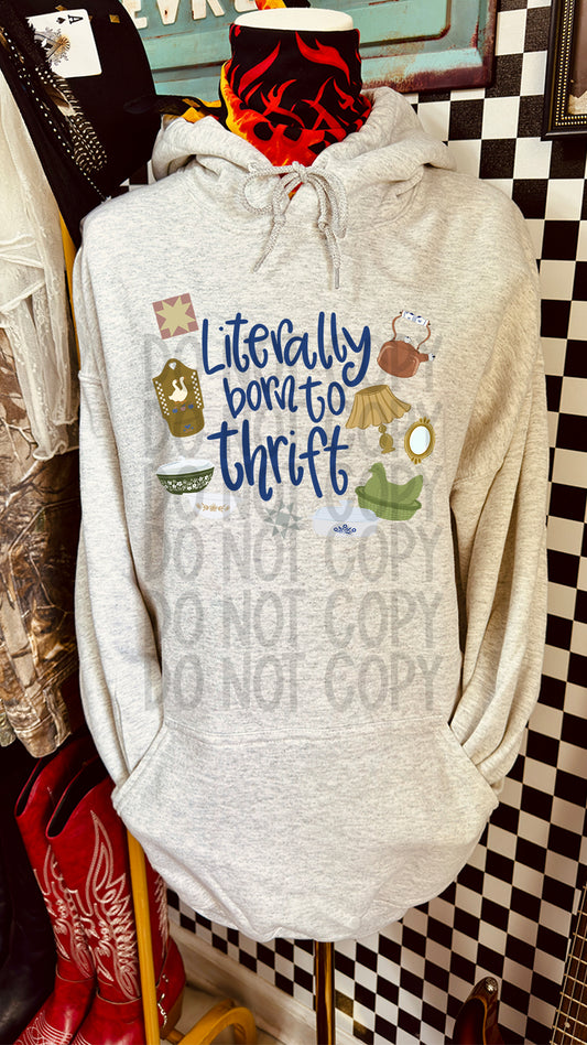 Born To Thrift Humor DTF Transfer 11in-SKU54