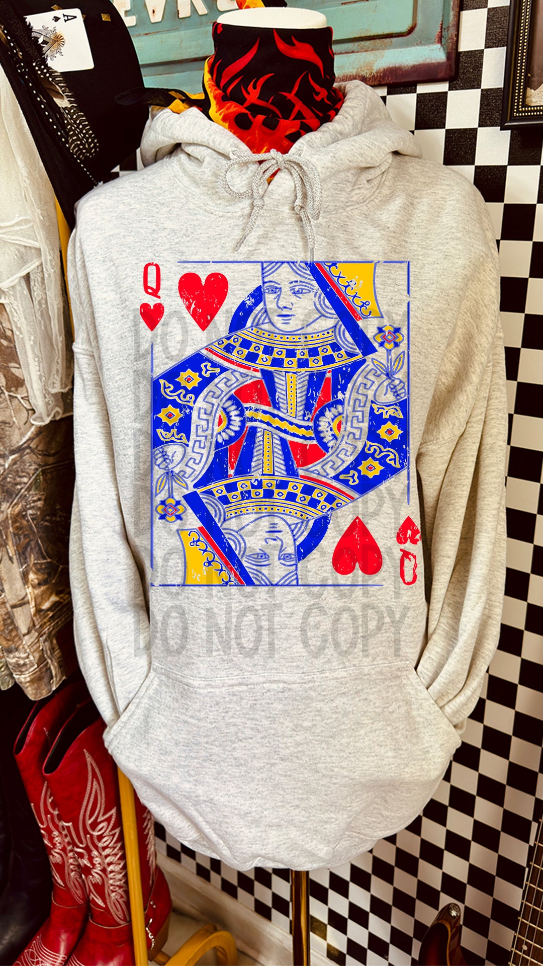 Queen of Hearts Holiday DTF Transfer 11in-SKU107