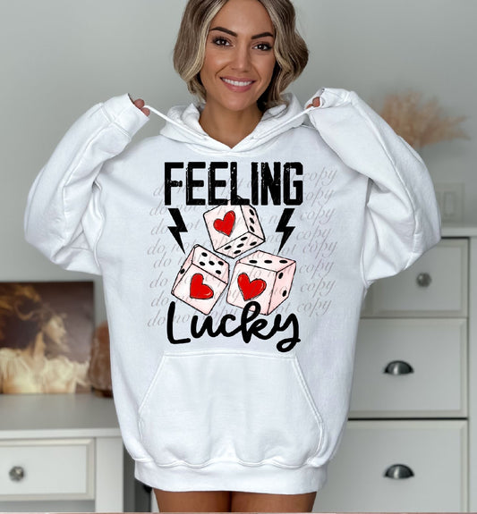 Feeling Lucky Valentines Western DTF Transfers SKU6532