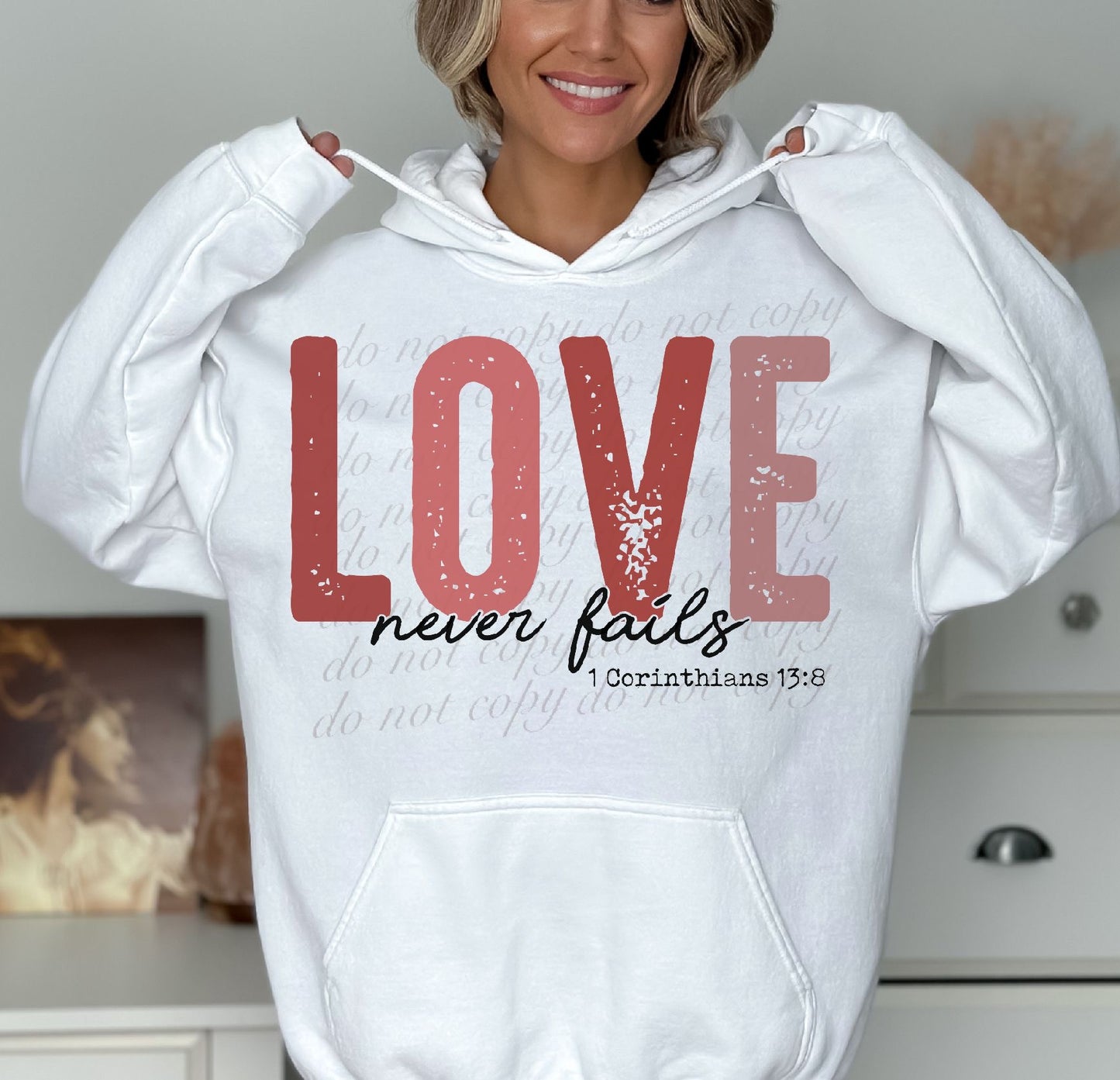 Love Never Fails Valentine Faith DTF Transfers SKU55841