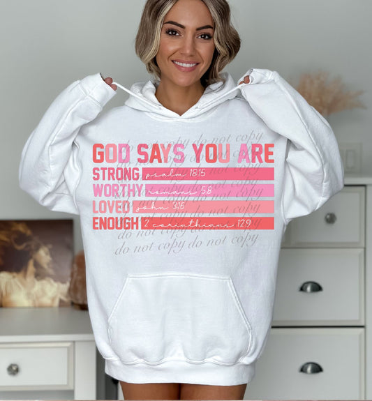 God Says Faith Valentine DTF Transfers SKU6674