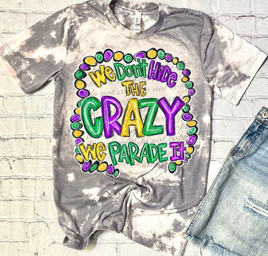 Mardi Gras Hide Your Crazy Queen DTF Transfers SKU5233