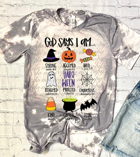 God Says I Am Halloween Single DTF Transfer SKU3247